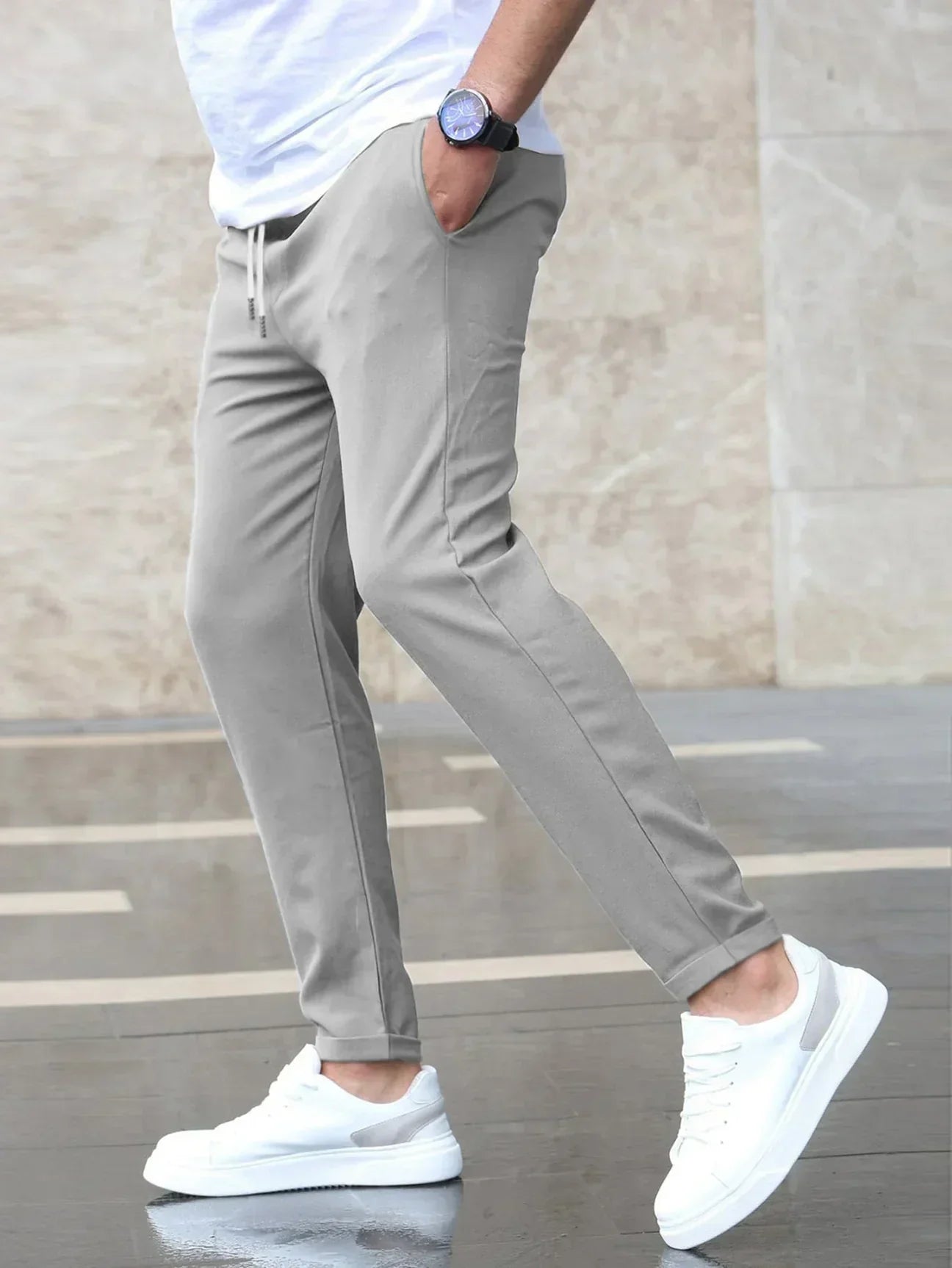 Stretch Pants - Comfortable - Drawstring - Stretch Chinos - Men's Pants-Herrenhose-Chaps Herrenmode-Chaps of London