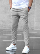 Stretch Pants - Comfortable - Drawstring - Stretch Chinos - Men's Pants-Herrenhose-Chaps Herrenmode-Gray-S-Chaps of London