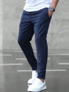 Stretch Pants - Comfortable - Drawstring - Stretch Chinos - Men's Pants-Herrenhose-Chaps Herrenmode-Navy Blue-S-Chaps of London