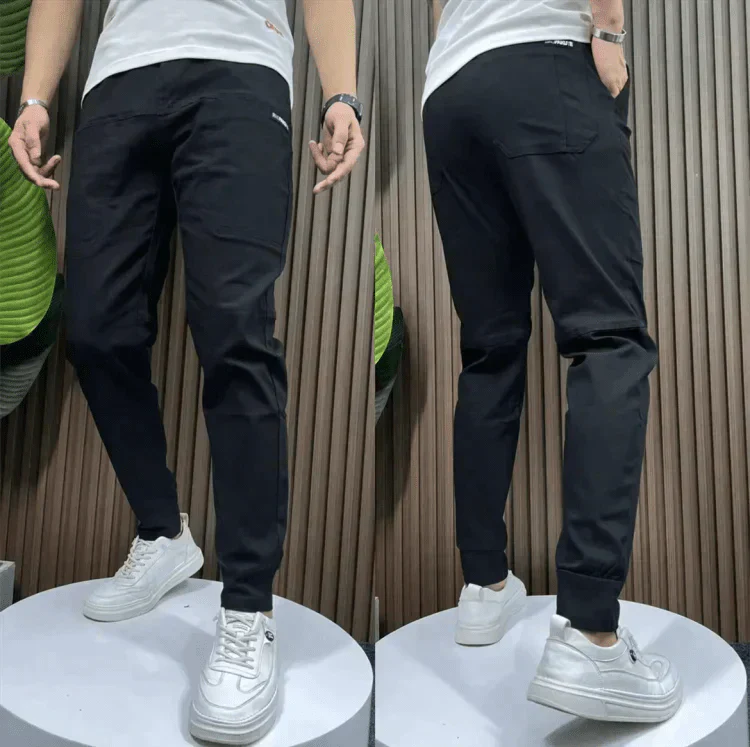 Stretch Pants | Comfortable | Leisure | Slim Fit Joggers | Men's Pants-Chaps of London-Black-29-Chaps of London