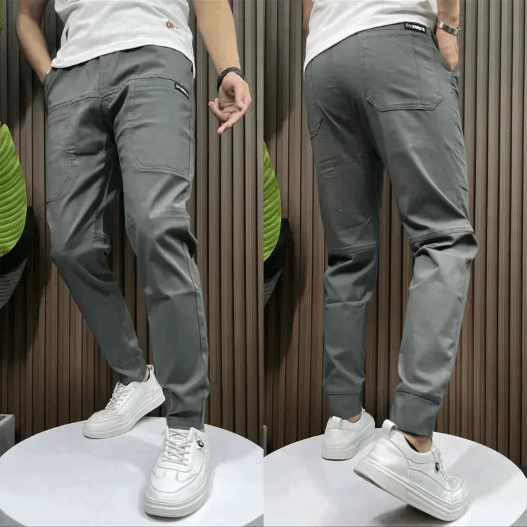 Stretch Pants | Comfortable | Leisure | Slim Fit Joggers | Men's Pants-Chaps of London-Gray-29-Chaps of London