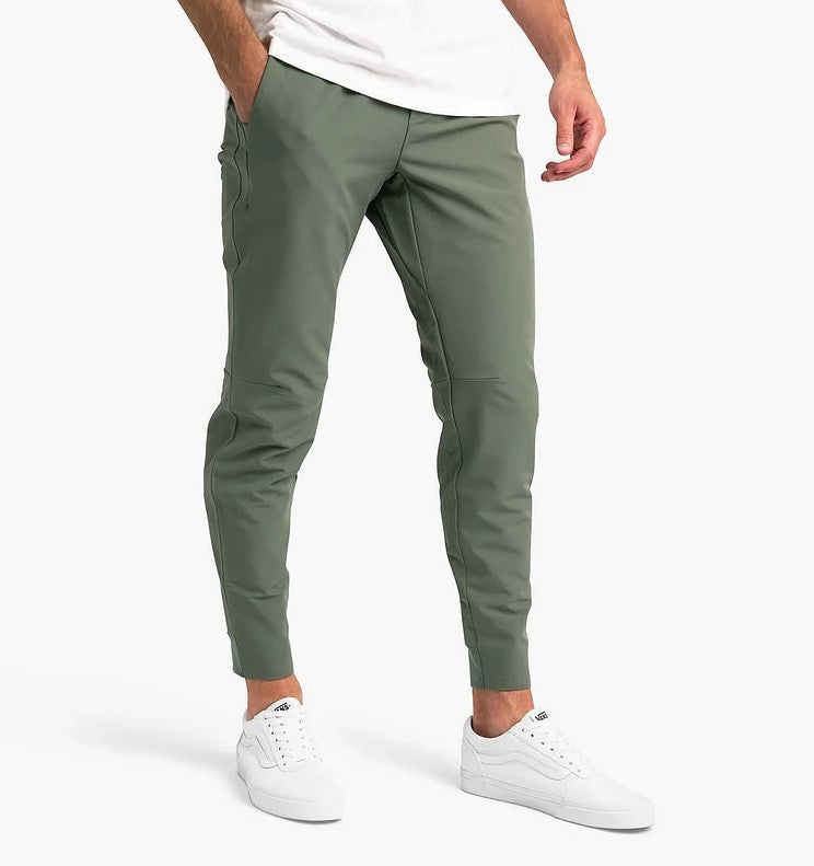 Stretch Pants - Men's Casual Elastic Waist Skinny Pants-Chinos-Chaps of London-Army Green-S-Chaps of London