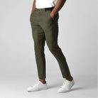 Stretch Pants - Men's Casual Elastic Waist Skinny Pants-Chinos-Chaps of London-Green-S-Chaps of London
