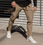 Stretch Pants - Men's Casual Elastic Waist Skinny Pants-Chinos-Chaps of London-Khaki-S-Chaps of London