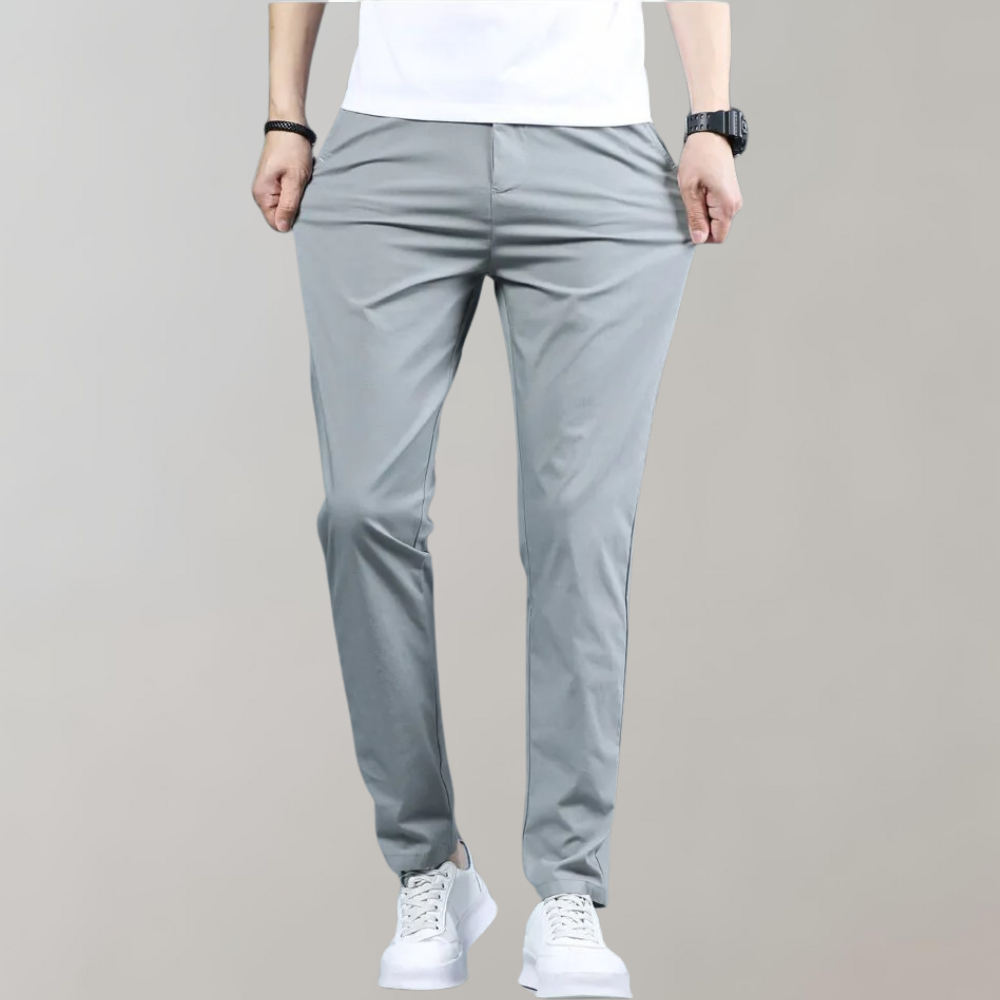 Stretch Pants | Skinny | Elastic Waist | Chino Pants | Men's Pants-Fashion Men Pants Chinos All-year-Chaps of London-Gray-27-Chaps of London