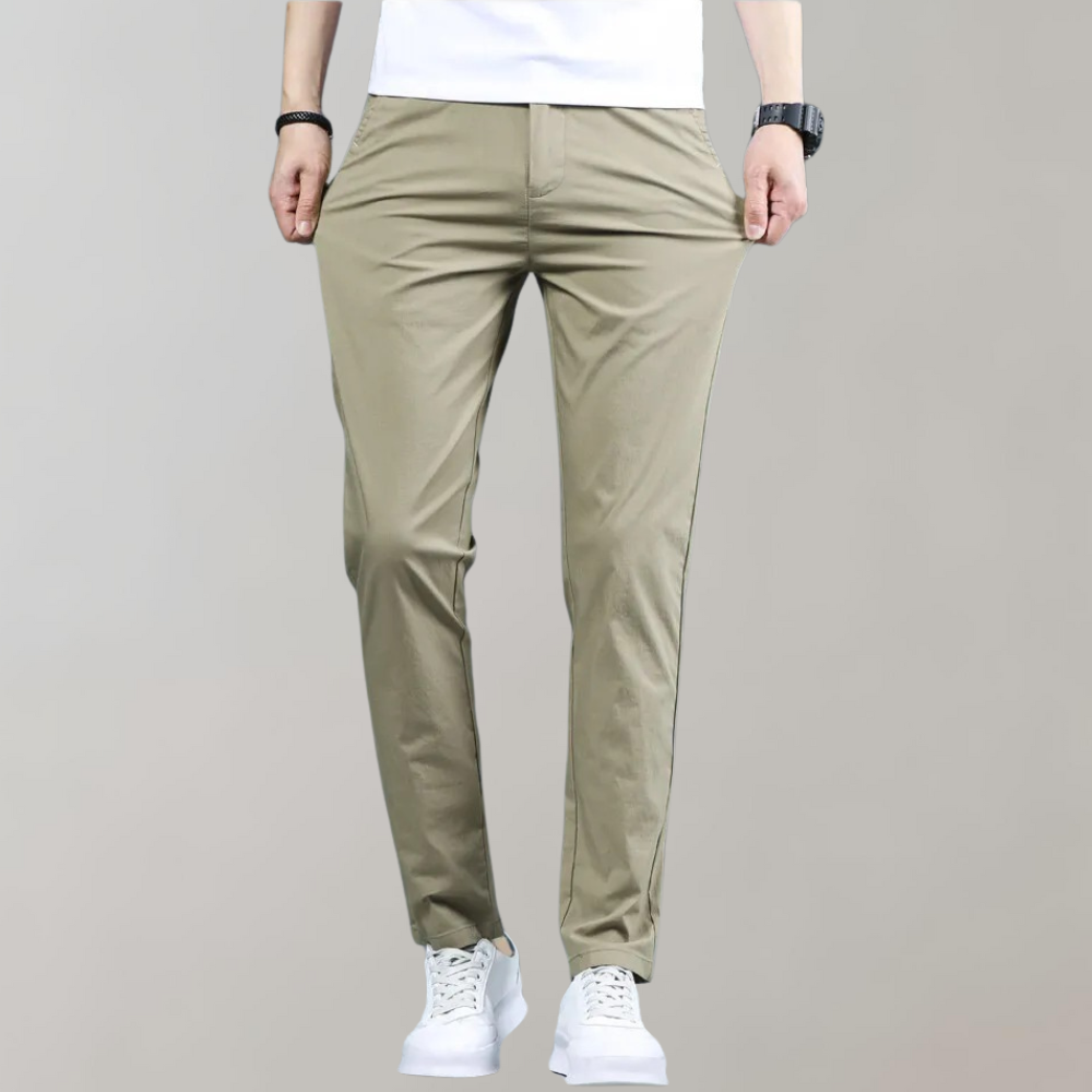 Stretch Pants | Skinny | Elastic Waist | Chino Pants | Men's Pants-Fashion Men Pants Chinos All-year-Chaps of London-Khaki-27-Chaps of London
