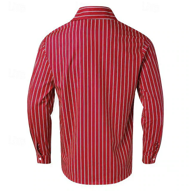 Striped Shirt | Long Sleeve | Slim Fit | Buttoned Up Shirt | Men's Shirts-Men's Long Sleeve Striped Shirt-Chaps of London-Chaps of London