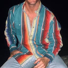 Striped Shirt | Long Sleeve | Vintage | Button-Up Shirt | Men's Shirts-Chaps of London-Blue-S-Chaps of London