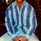 Striped Shirt | Long Sleeve | Vintage | Button-Up Shirt | Men's Shirts-Chaps of London-Navy-S-Chaps of London
