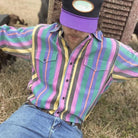 Striped Shirt | Long Sleeve | Vintage | Button-Up Shirt | Men's Shirts-Chaps of London-Pink-S-Chaps of London