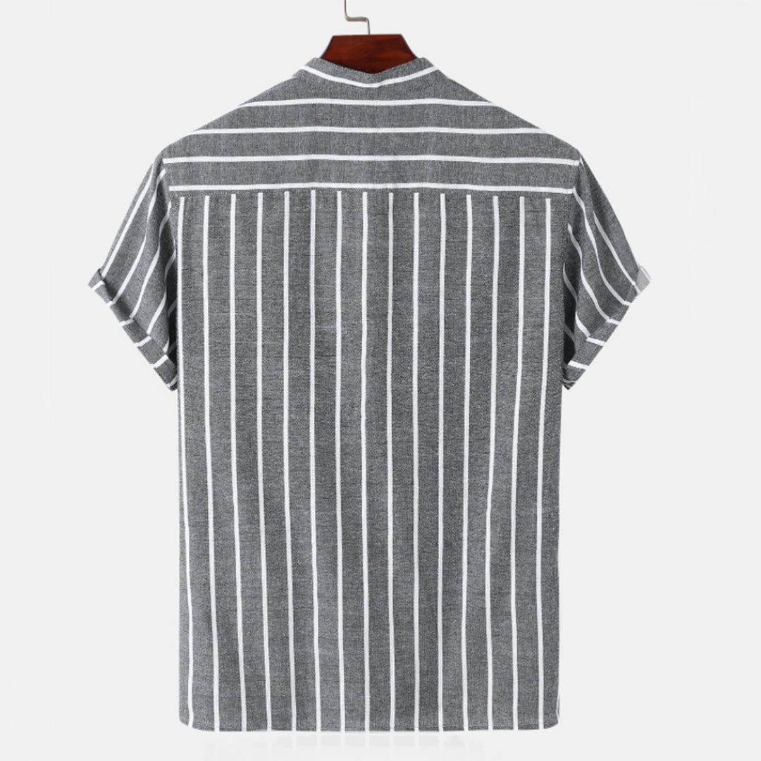 Striped Shirt - Summer - Buttoned Up - Short Sleeve Shirt - Men's Shirts-Chaps of London-Chaps of London