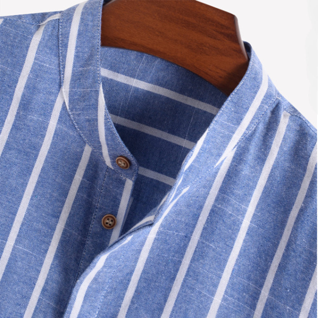 Striped Shirt - Summer - Buttoned Up - Short Sleeve Shirt - Men's Shirts-Chaps of London-Chaps of London