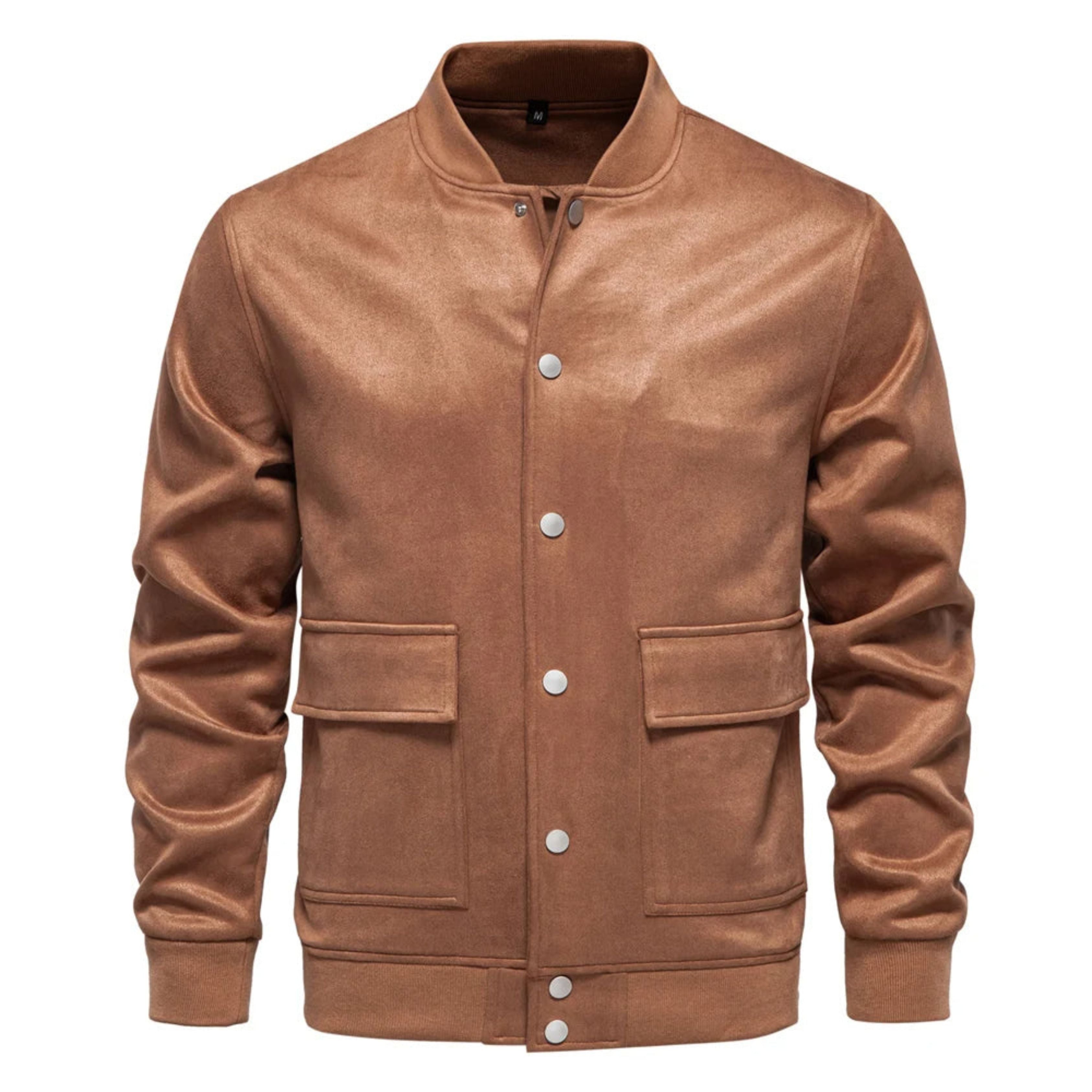 Suede Jacket - Button-Up - Thin - Casual Jacket - Men's Jacket-Bomber Jacket-Chaps of London-Chaps of London