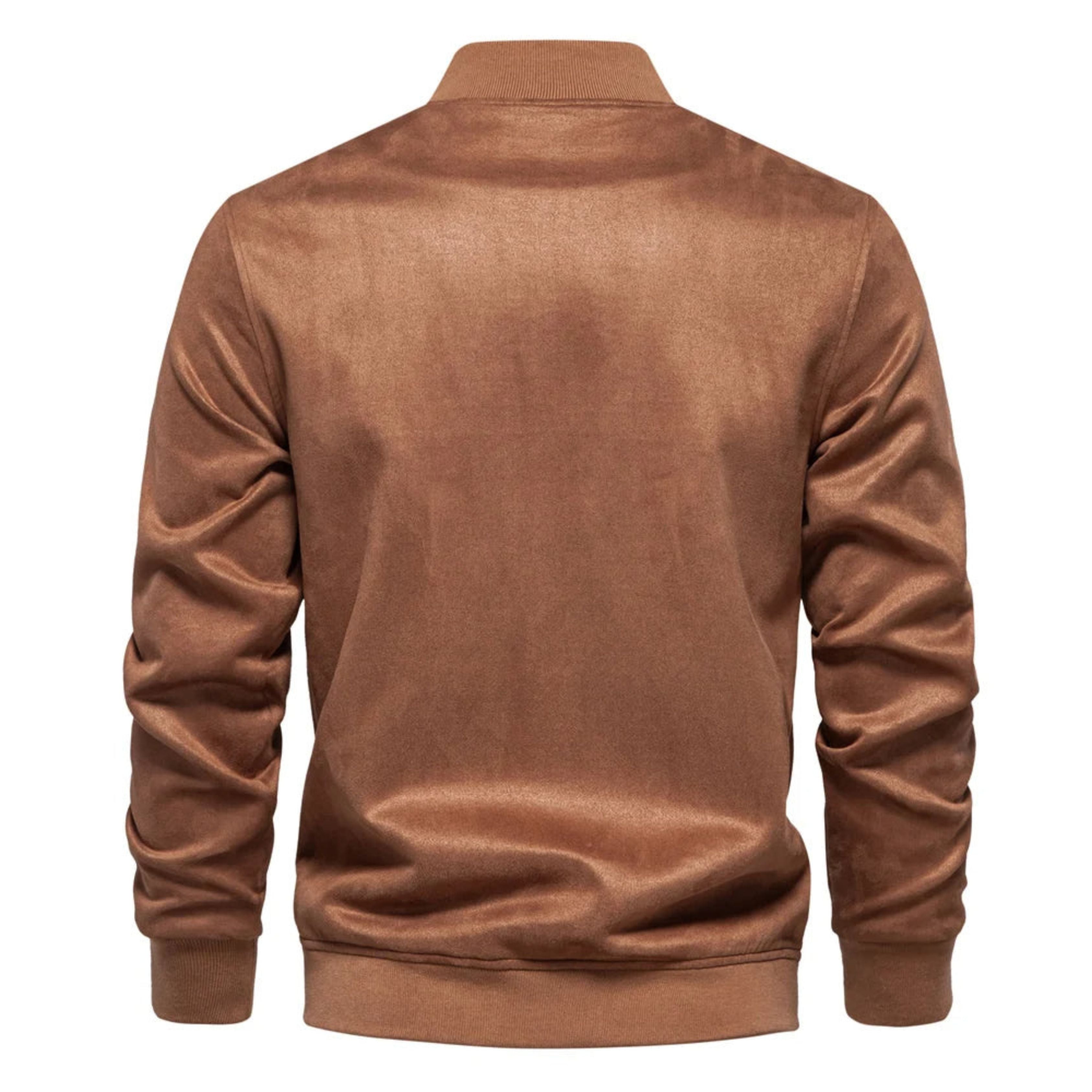 Suede Jacket - Button-Up - Thin - Casual Jacket - Men's Jacket-Bomber Jacket-Chaps of London-Chaps of London