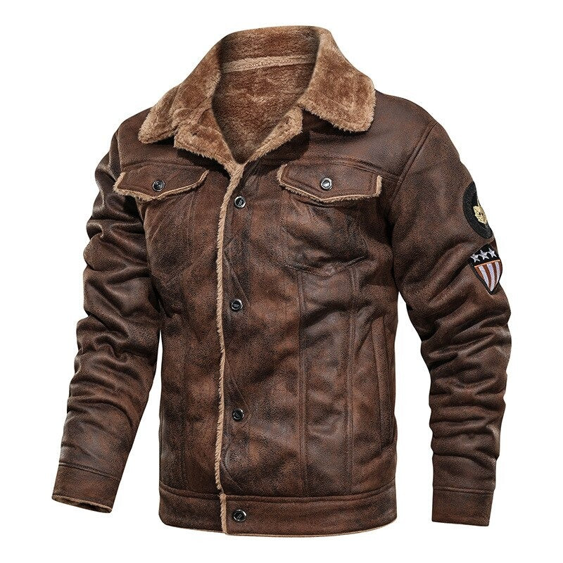 Suede Jacket | Fleece Lined | Sherpa Lined | Biker Winter Jacket | Men's Winter Jacket-Men Jackets-Chaps of London-Chaps of London