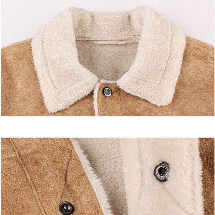 Suede Jacket | Fleece Lined | Sherpa Lined | Biker Winter Jacket | Men's Winter Jacket-Men Jackets-Chaps of London-Chaps of London