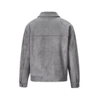Suede Jacket - Men's Zip-Up Leather Jacket with Pockets-Men Jackets-Chaps of London-Chaps of London
