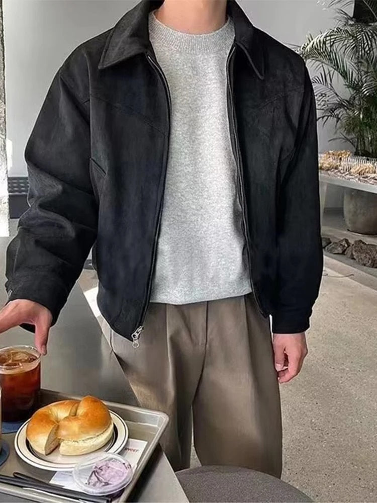 Suede Jacket - Retro - Zip-Up - Vintage Jacket - Men's Jacket-Jacket-Chaps of London-Chaps of London