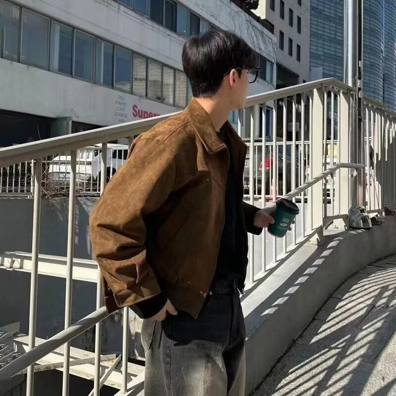 Suede Jacket - Retro - Zip-Up - Vintage Jacket - Men's Jacket-Jacket-Chaps of London-Chaps of London