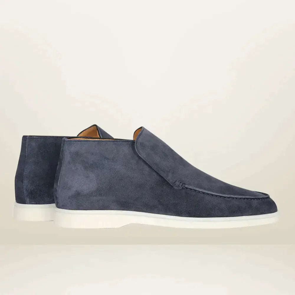 Suede Loafers - Men's Slip-On Non Slip Loafer Shoes-Chaps of London-Blue-38-Chaps of London