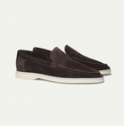 Suede Loafers - Slip-On - Comfortable - Leather Loafers - Men's Shoes-Chaps of London-Dark Brown-38-Chaps of London