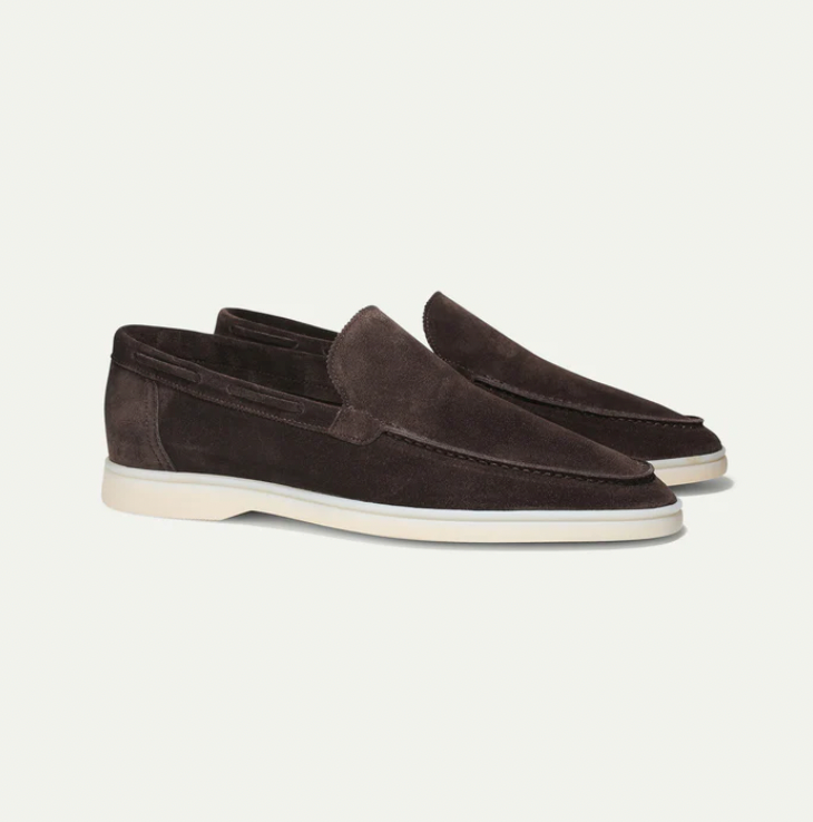 Suede Loafers - Slip-On - Comfortable - Leather Loafers - Men's Shoes-Chaps of London-Dark Brown-38-Chaps of London