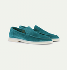 Suede Loafers - Slip-On - Comfortable - Leather Loafers - Men's Shoes-Chaps of London-Dark Turquoise-38-Chaps of London