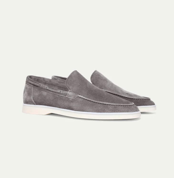 Suede Loafers - Slip-On - Comfortable - Leather Loafers - Men's Shoes-Chaps of London-Light Beige-38-Chaps of London