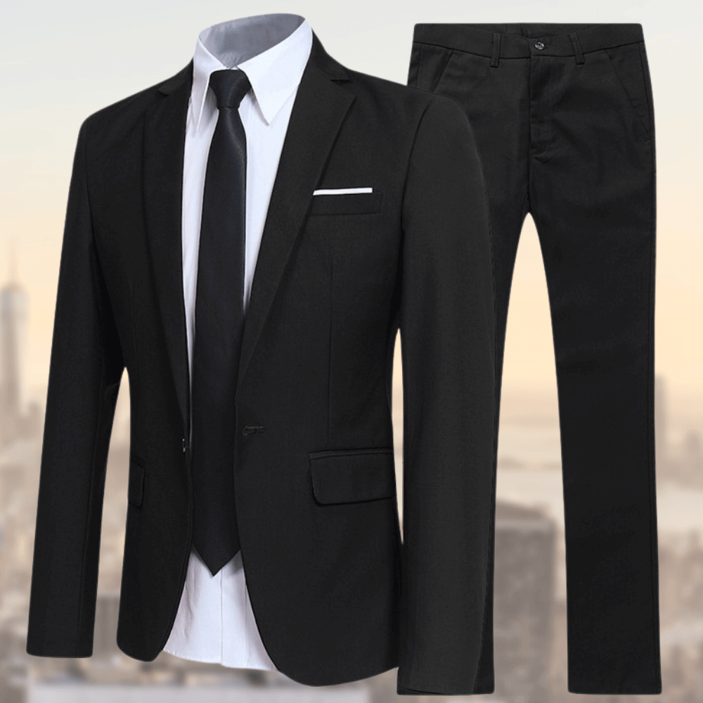 Suit | Two Piece Suit | Suit Jacket | Suit Pants-Suit-Chaps of London-Black-S-Chaps of London