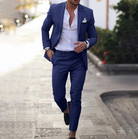 Suit - Two Piece - Tailored - Men's Blazer - Suit Pants-Chaps of London-Dark Blue-S-Chaps of London