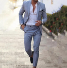 Suit - Two Piece - Tailored - Men's Blazer - Suit Pants-Chaps of London-Gray-S-Chaps of London