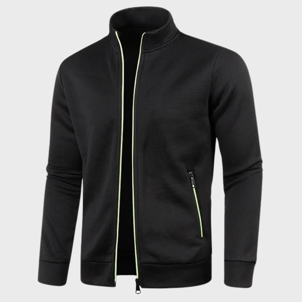 Summer Cardigan | Casual | Zip Pockets | Zip-Up Sweatshirt | Men's Jacket-Chaps of London-Black-M-Chaps of London