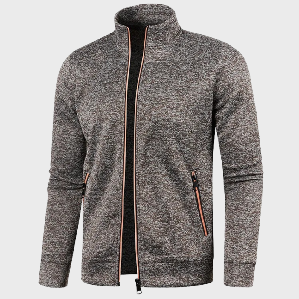 Summer Cardigan | Casual | Zip Pockets | Zip-Up Sweatshirt | Men's Jacket-Chaps of London-Coffee-M-Chaps of London
