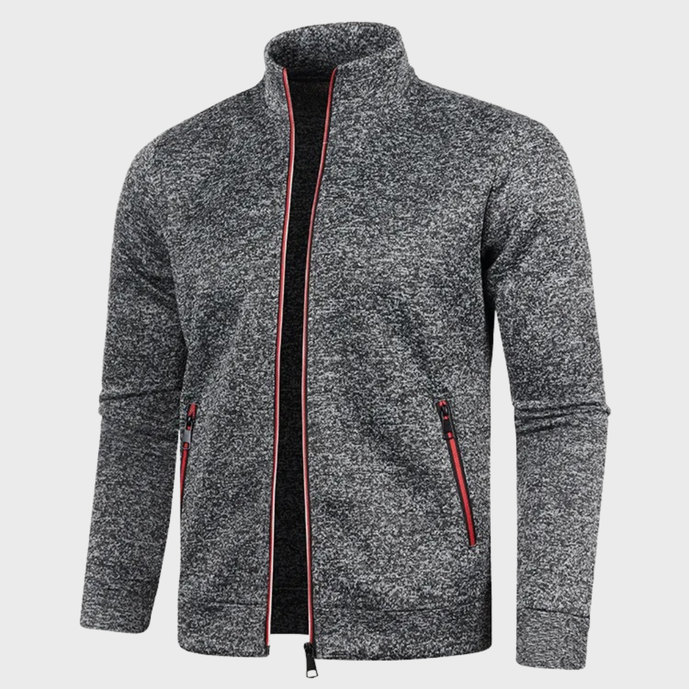 Summer Cardigan | Casual | Zip Pockets | Zip-Up Sweatshirt | Men's Jacket-Chaps of London-Dark Grey-M-Chaps of London
