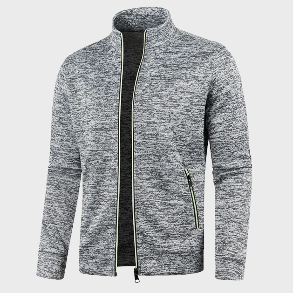 Summer Cardigan | Casual | Zip Pockets | Zip-Up Sweatshirt | Men's Jacket-Chaps of London-Light Grey-M-Chaps of London