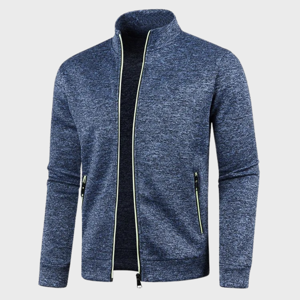 Summer Cardigan | Casual | Zip Pockets | Zip-Up Sweatshirt | Men's Jacket-Chaps of London-Navy Blue-M-Chaps of London