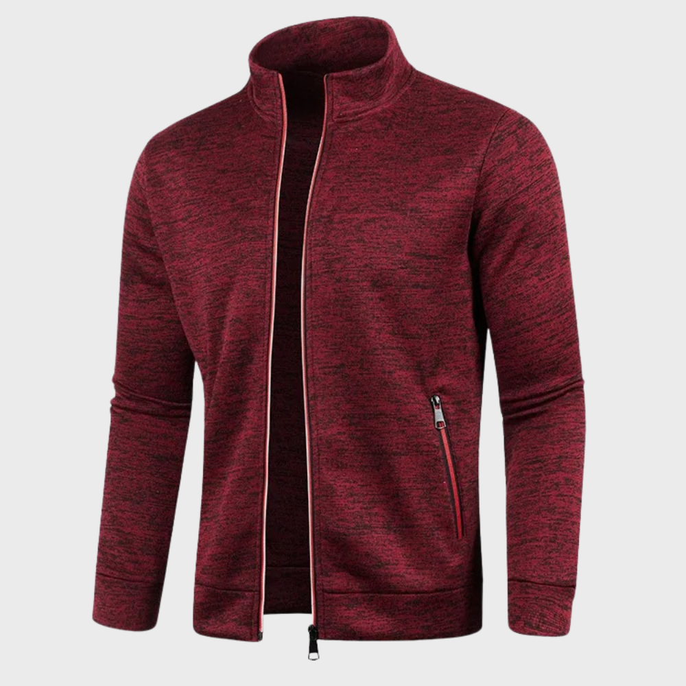 Summer Cardigan | Casual | Zip Pockets | Zip-Up Sweatshirt | Men's Jacket-Chaps of London-Red-M-Chaps of London