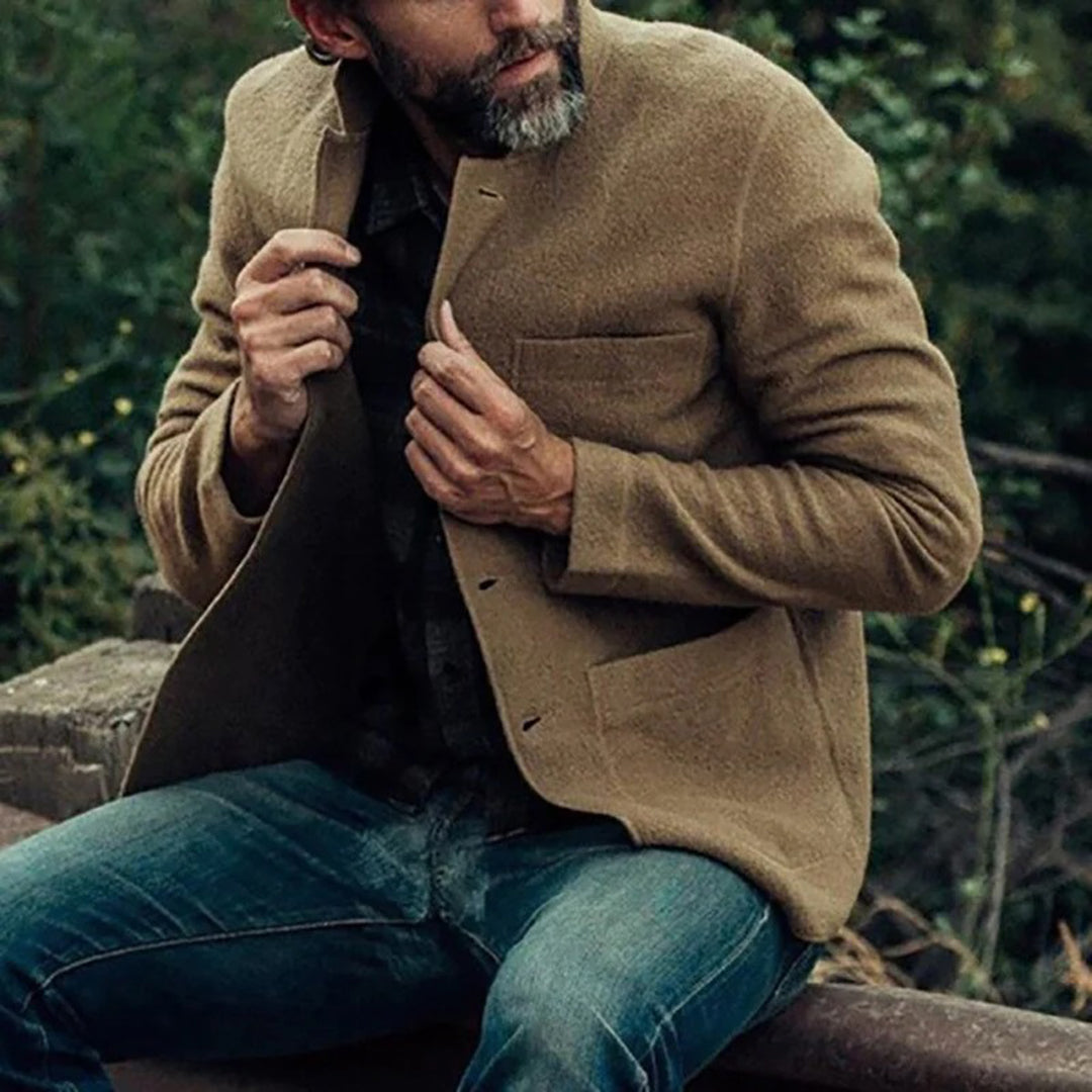 Summer Jacket | Button-Up | Pockets | Cardigan Jacket | Men's Cardigan-Chaps of London-Camel-S-Chaps of London
