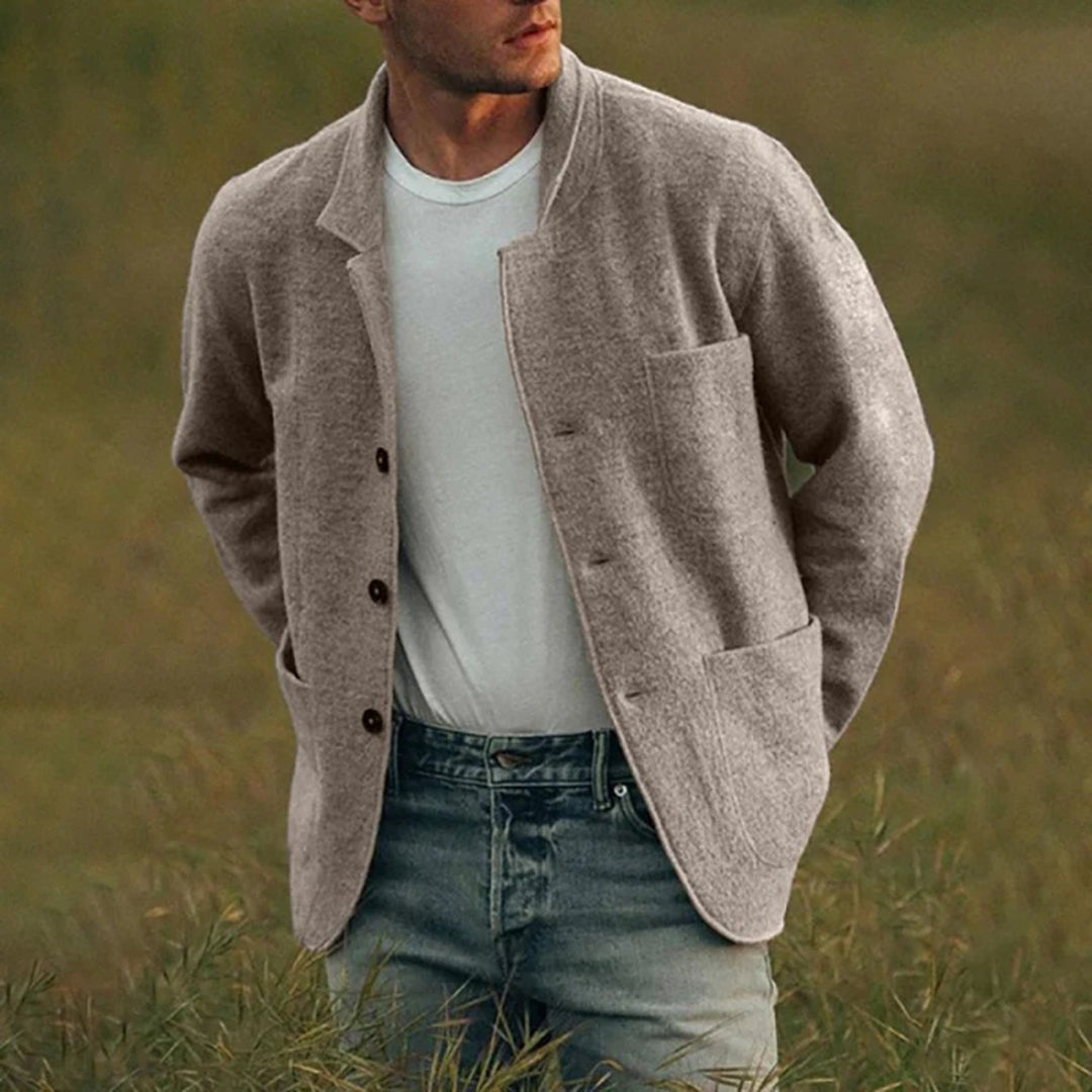 Summer Jacket | Button-Up | Pockets | Cardigan Jacket | Men's Cardigan-Chaps of London-Grey-S-Chaps of London