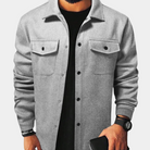 Summer Jacket | Buttoned Up | Breast Pockets | Overshirt | Men's Jackets-Chaps of London-Grey-S-Chaps of London