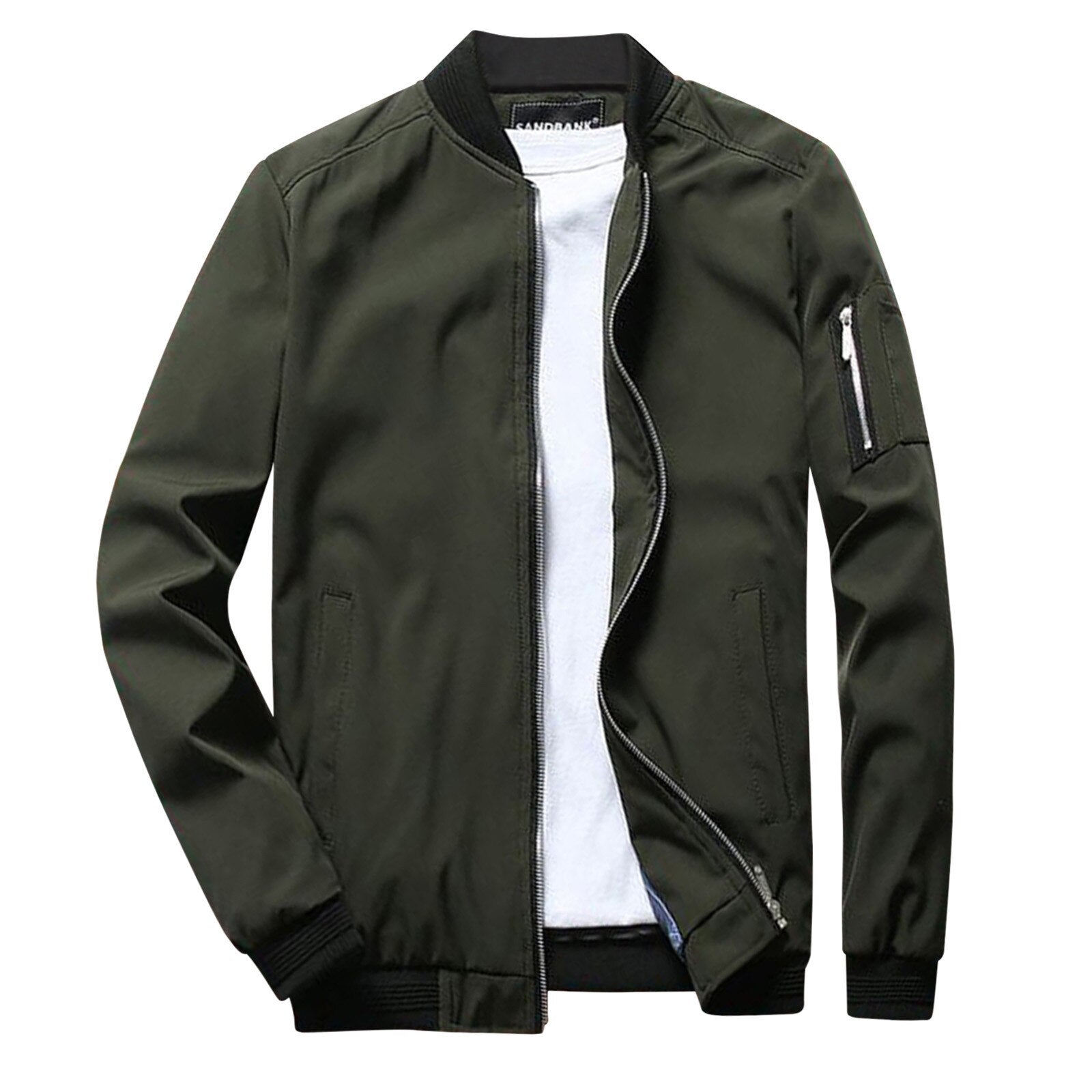 Summer Jacket - Lightweight - Zip-Up - Bomber Jacket - Men's Jacket-Fashion Men Jacket Bomber Spring-Chaps of London-Army Green-M-Chaps of London