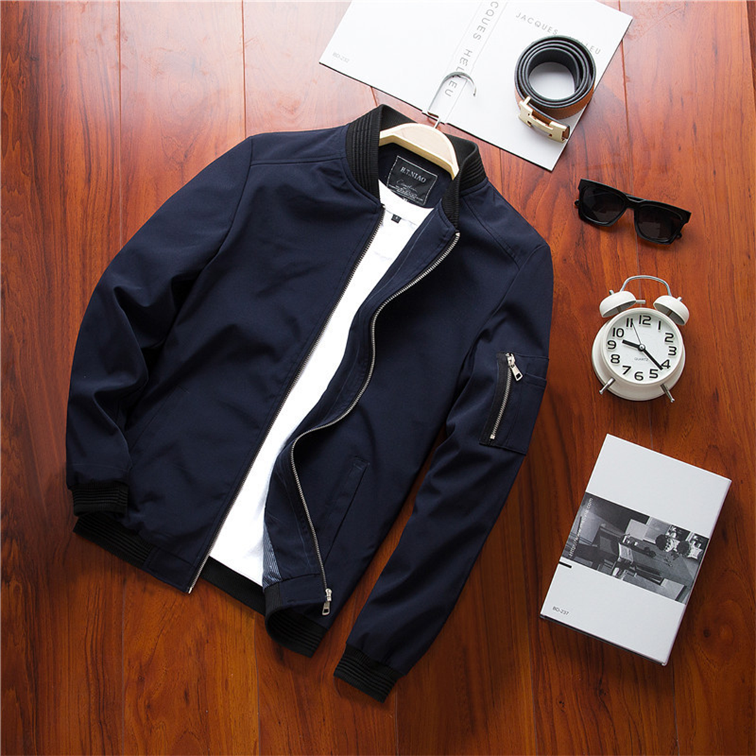 Summer Jacket - Lightweight - Zip-Up - Bomber Jacket - Men's Jacket-Fashion Men Jacket Bomber Spring-Chaps of London-Chaps of London