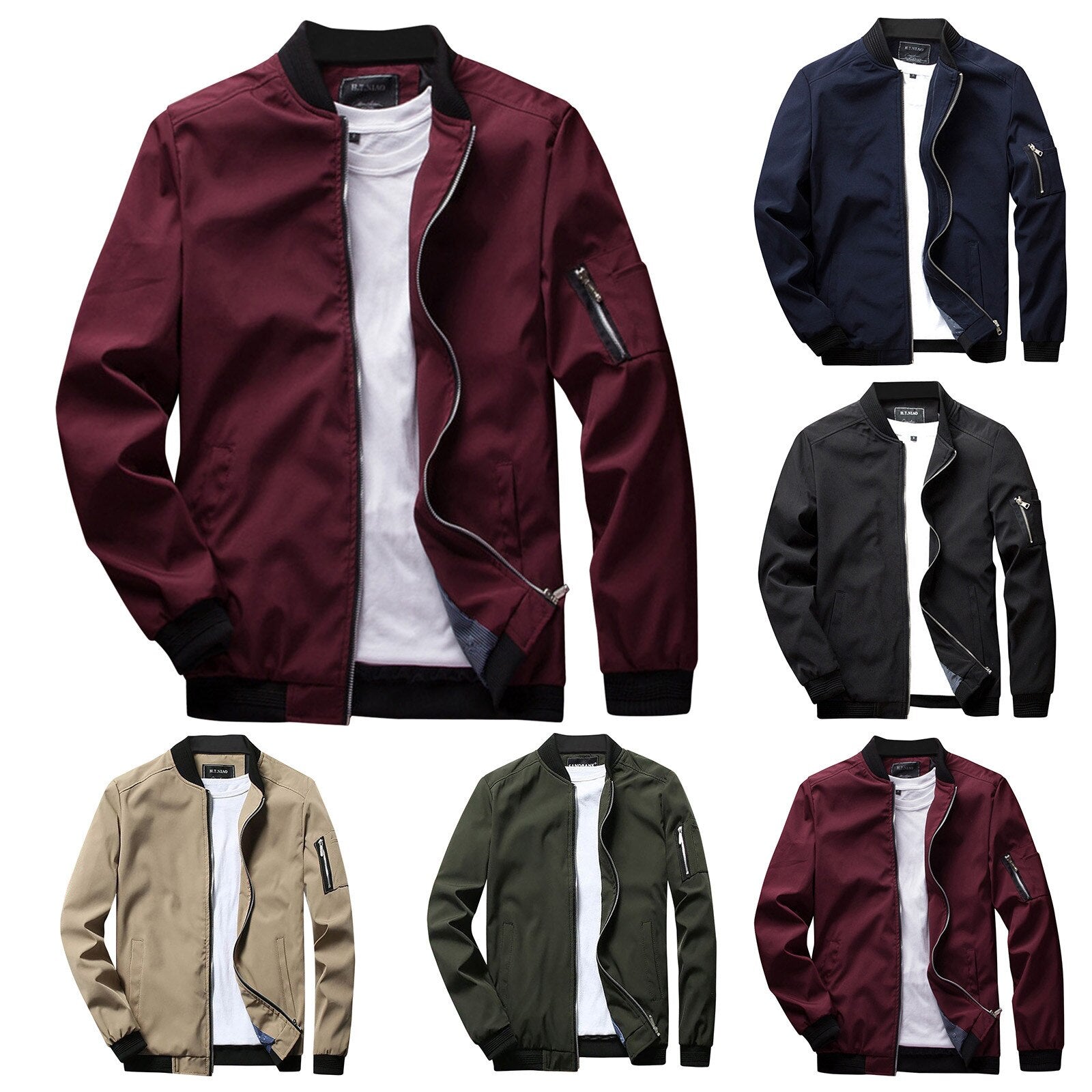 Summer Jacket - Lightweight - Zip-Up - Bomber Jacket - Men's Jacket-Fashion Men Jacket Bomber Spring-Chaps of London-Chaps of London