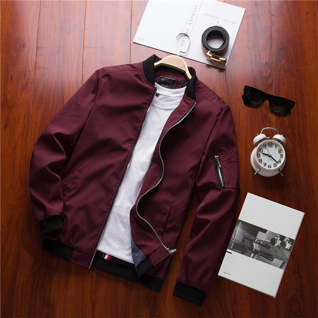 Summer Jacket - Lightweight - Zip-Up - Bomber Jacket - Men's Jacket-Fashion Men Jacket Bomber Spring-Chaps of London-Chaps of London