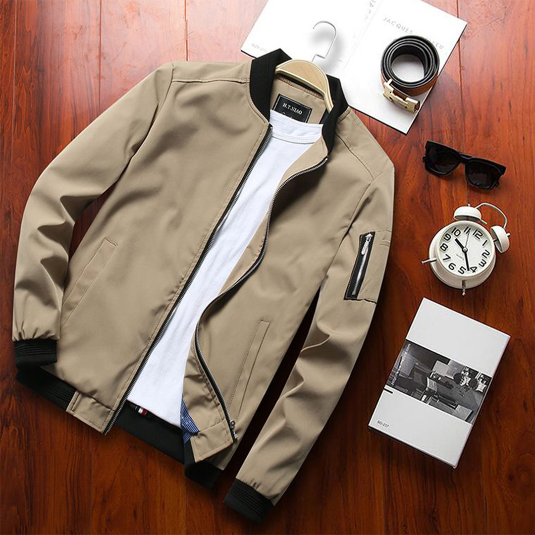 Summer Jacket - Lightweight - Zip-Up - Bomber Jacket - Men's Jacket-Fashion Men Jacket Bomber Spring-Chaps of London-Chaps of London
