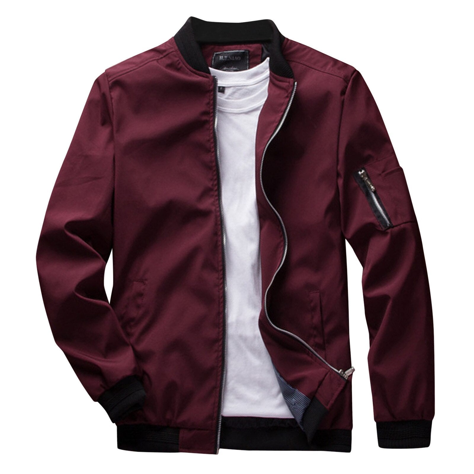 Summer Jacket - Lightweight - Zip-Up - Bomber Jacket - Men's Jacket-Fashion Men Jacket Bomber Spring-Chaps of London-Red-M-Chaps of London