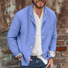 Summer Jacket - Men's Casual Lightweight Linen Blazer Jacket-Men Jackets-Chaps of London-Blue-S-Chaps of London