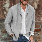 Summer Jacket - Men's Casual Lightweight Linen Blazer Jacket-Men Jackets-Chaps of London-Gray-S-Chaps of London