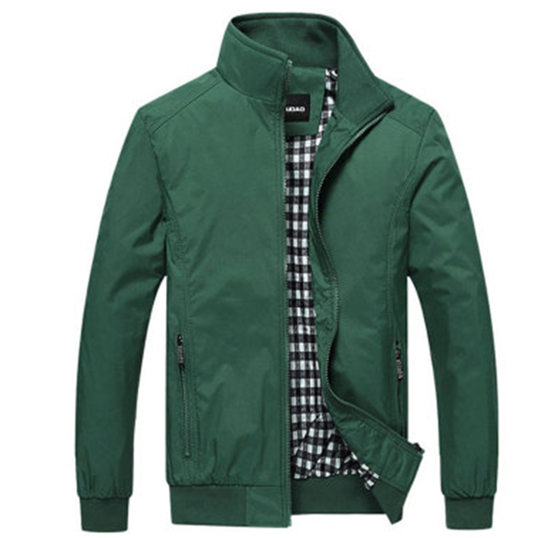 Summer Jacket - Men's Windproof Zip-Up Harrington Jacket-Chaps of London-Green-M-Chaps of London