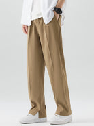 Summer Pants - Men's Lightweight Elastic Waist Straight Leg Slack Pants-Chaps of London-Khaki-M-Chaps of London